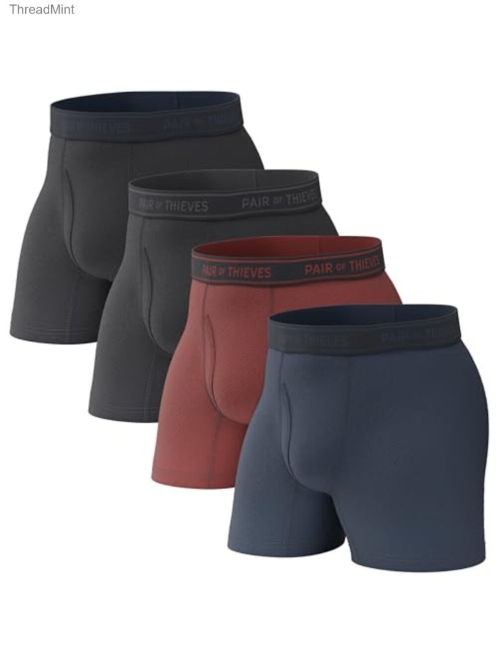 4 Pack Mens Boxer Briefs Polyester Spandex Moisture Wicking 5 Inch Inseam